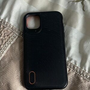 Rugged Black iPhone 13 Case with Subtle Orange Accent